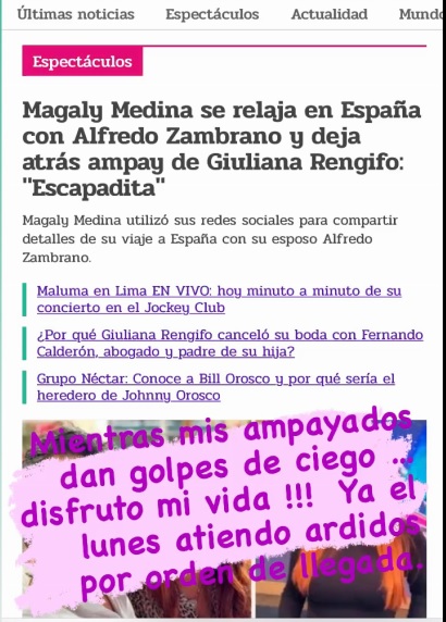 Magaly Medina posted a message dedicated to Giuliana Rengifo.  (instagram)