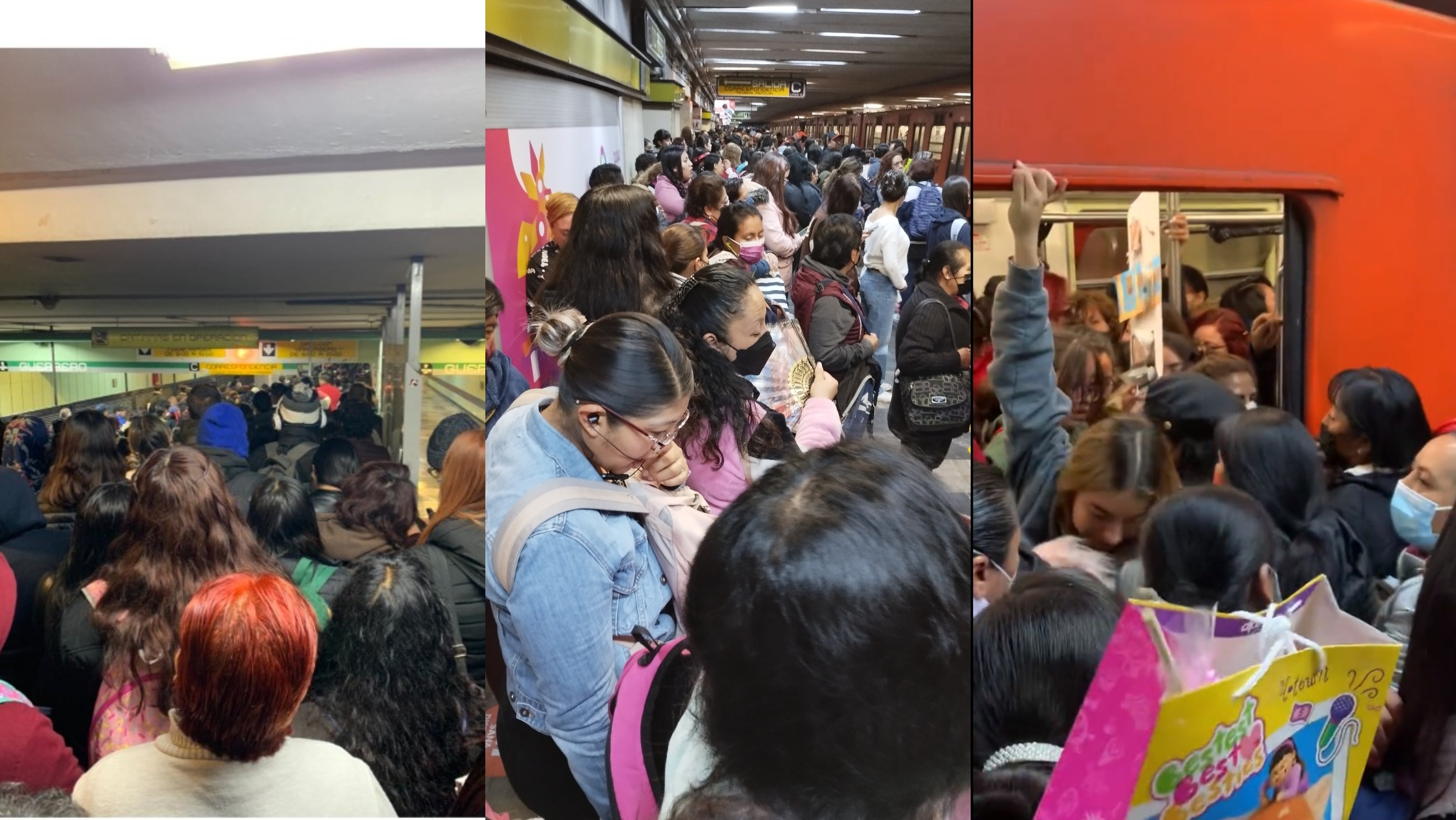 Una gran afluencia de gente se registró en distintas estaciones de la línea 3 del Metro CDMX la mañana de este viernes 17 de febrero (Captura de pantalla / Redes Sociales)