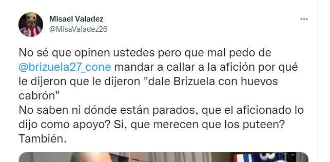 They busted Isaac Brizuela for silencing Chivas fans (Twitter/@)