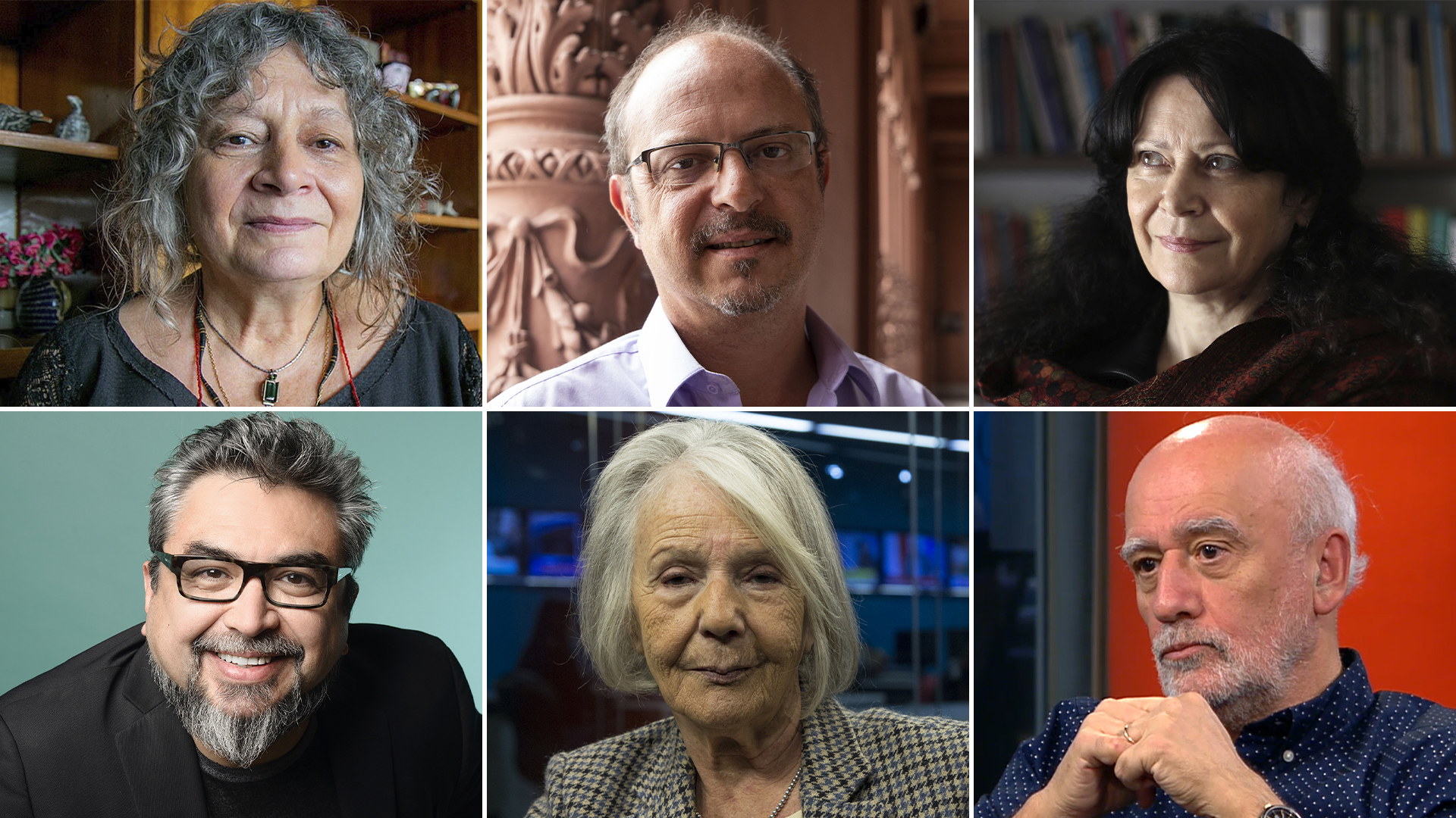 Rita Segato, Alejandro Grimson, Maristella Svampa, Cristian Alarcón, Beatriz Sarlo y Juan Gabriel Tokatlian. Todos autores de "El futuro después del COVID-19"