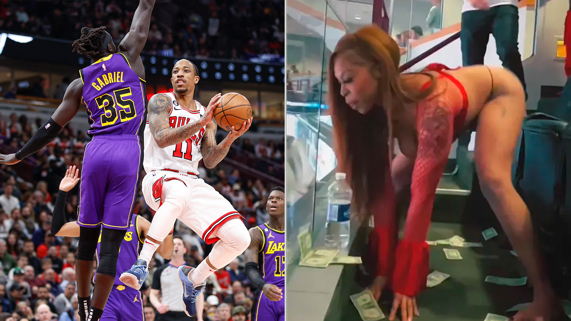 Una stripper brindó un show privado en medio del partido entre Chicago Bulls y Los Ángeles Lakers en la NBA 
