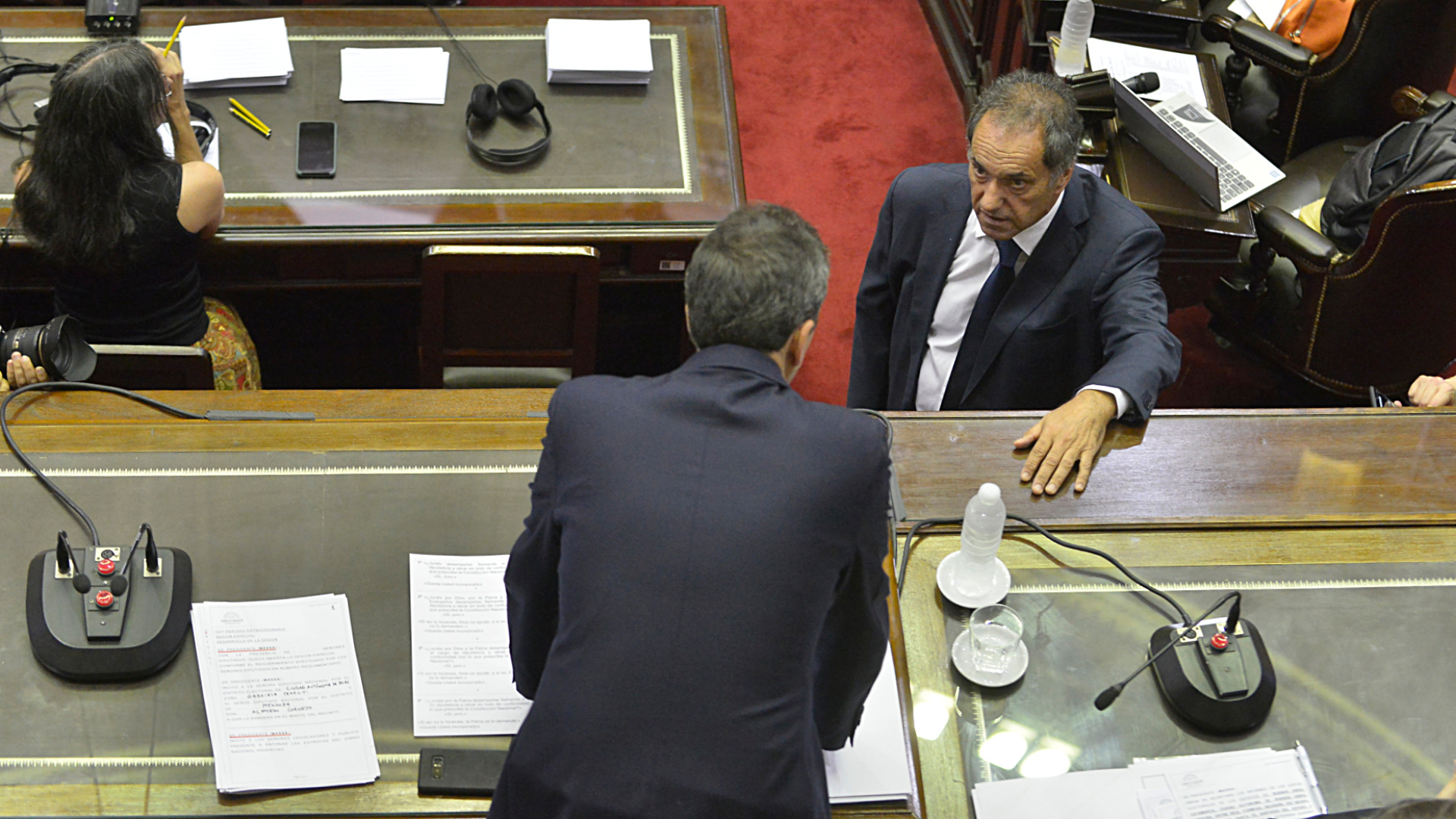 Daniel Scioli y Sergio Massa en la Cámara de Diputados (Gustavo Gavotti)