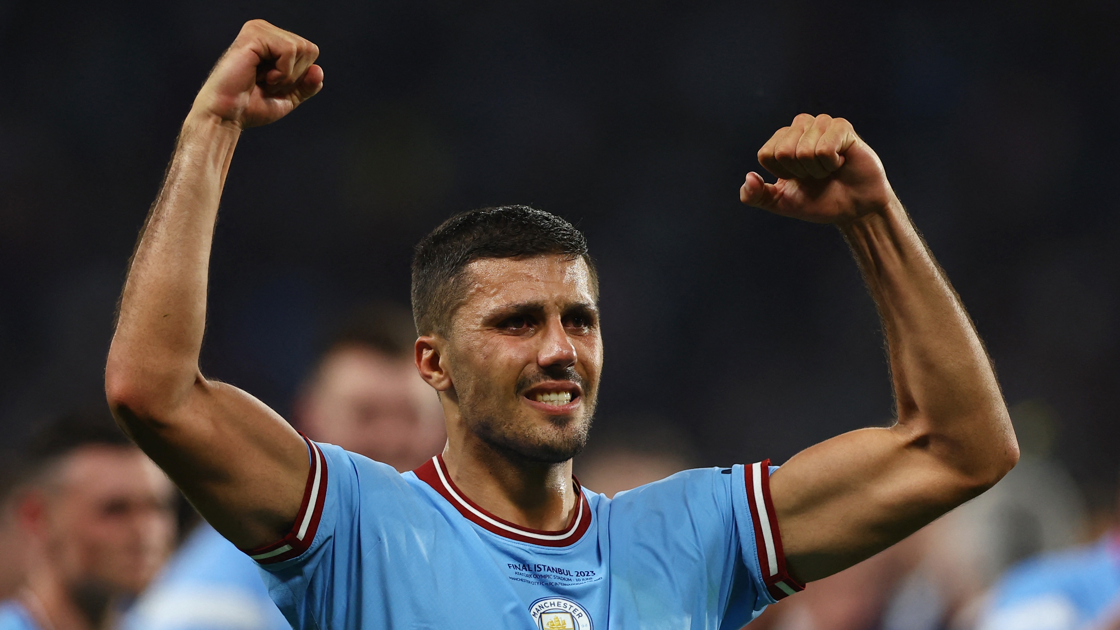 Rodrigo Hernández, futbolista del Manchester City, celebra el triunfo de su equipo en la final de la Champions League 2023 (Reuters).