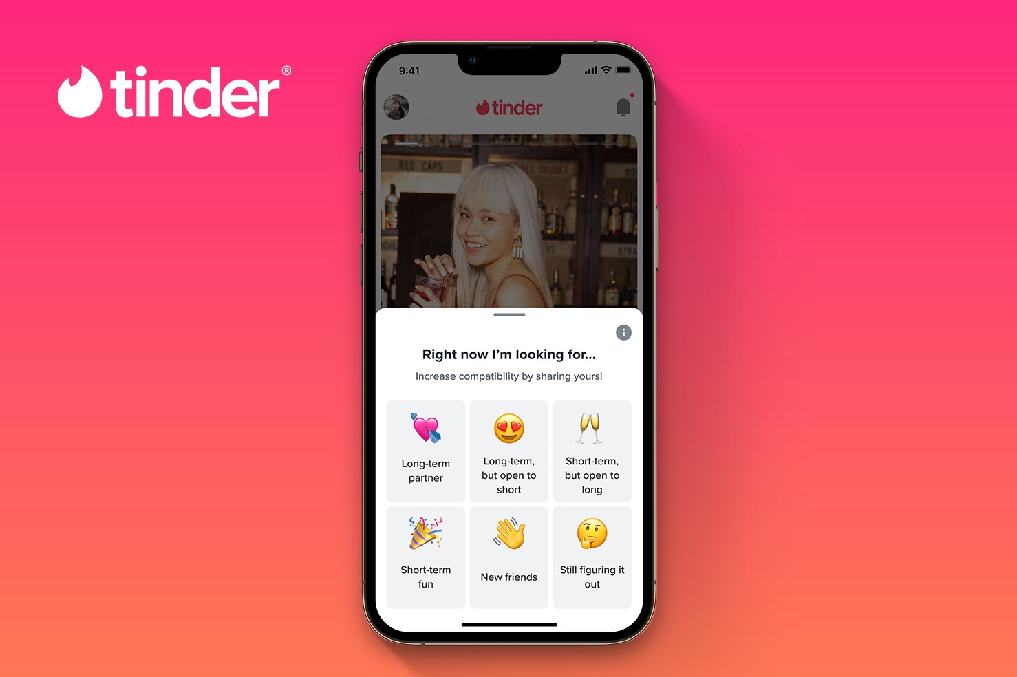 Nueva función de Tinder permite a los usuarios mostrar qué tipos de relaciones buscan dentro de la plataforma. (Tinder)