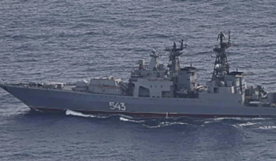 El destructor Marshal Shaposhnikov, una de las tres naves detectadas por Japón