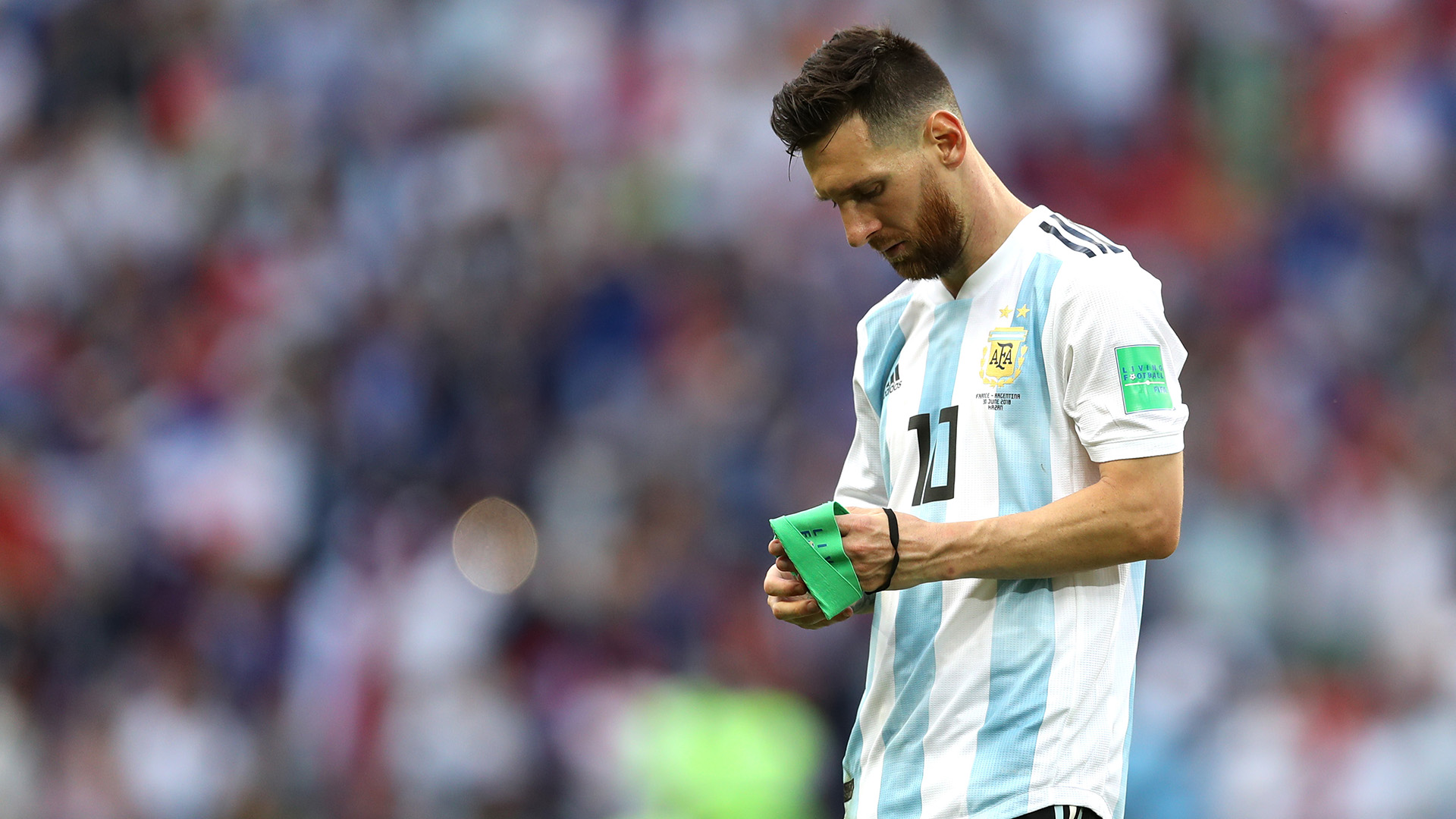 Lionel Messi tras la eliminación de Argentina en el Mundial de Rusia