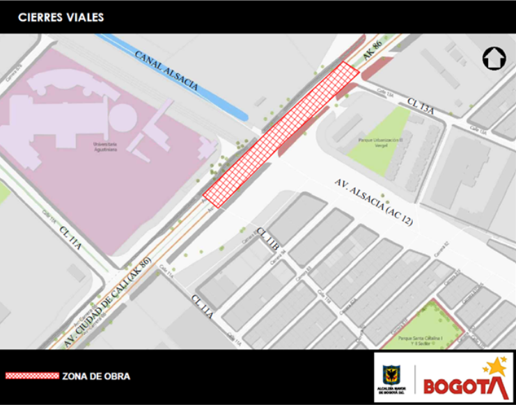 Mapa 1. Zona de obra. Recuperado de: www.movilidadbogota.gov.co / Portal web