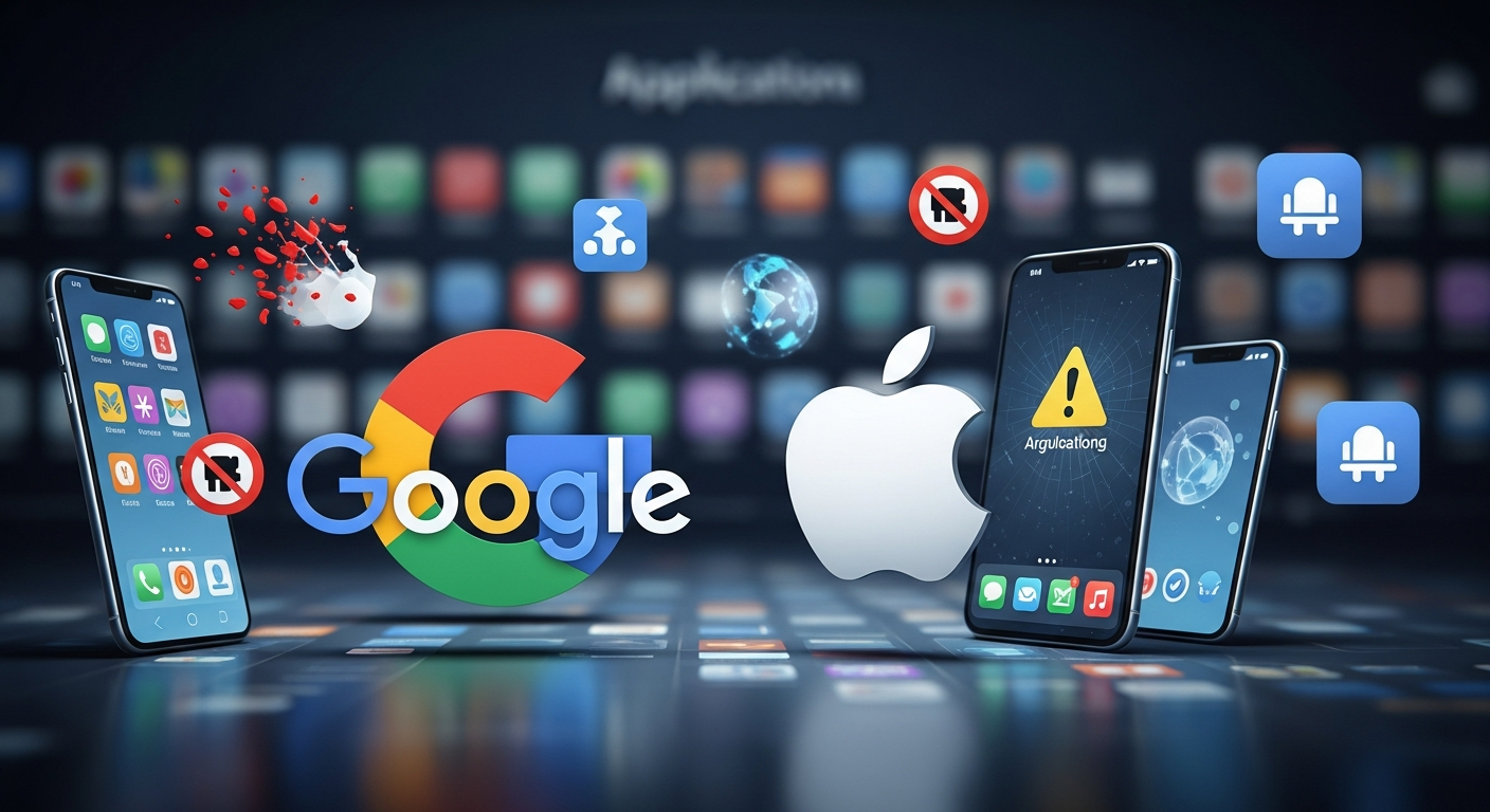 Foto: Apple y Google enfrentan presión legal por apps de inteligencia artificial que generan imágenes íntimas falsas/Cortesìa