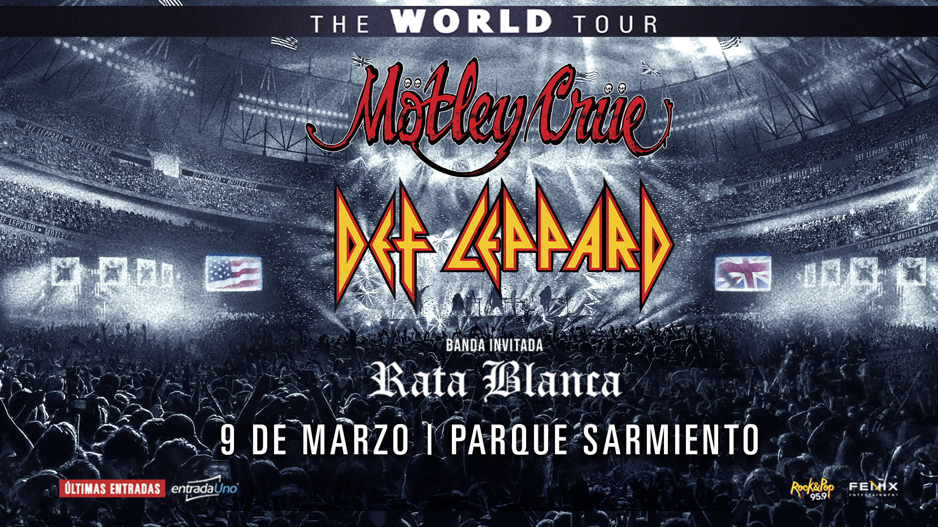 Las últimas entradas para el show de Mötley Crüe y Def Leppard se pueden adquirir en la web de Entrada Uno (Fénix)