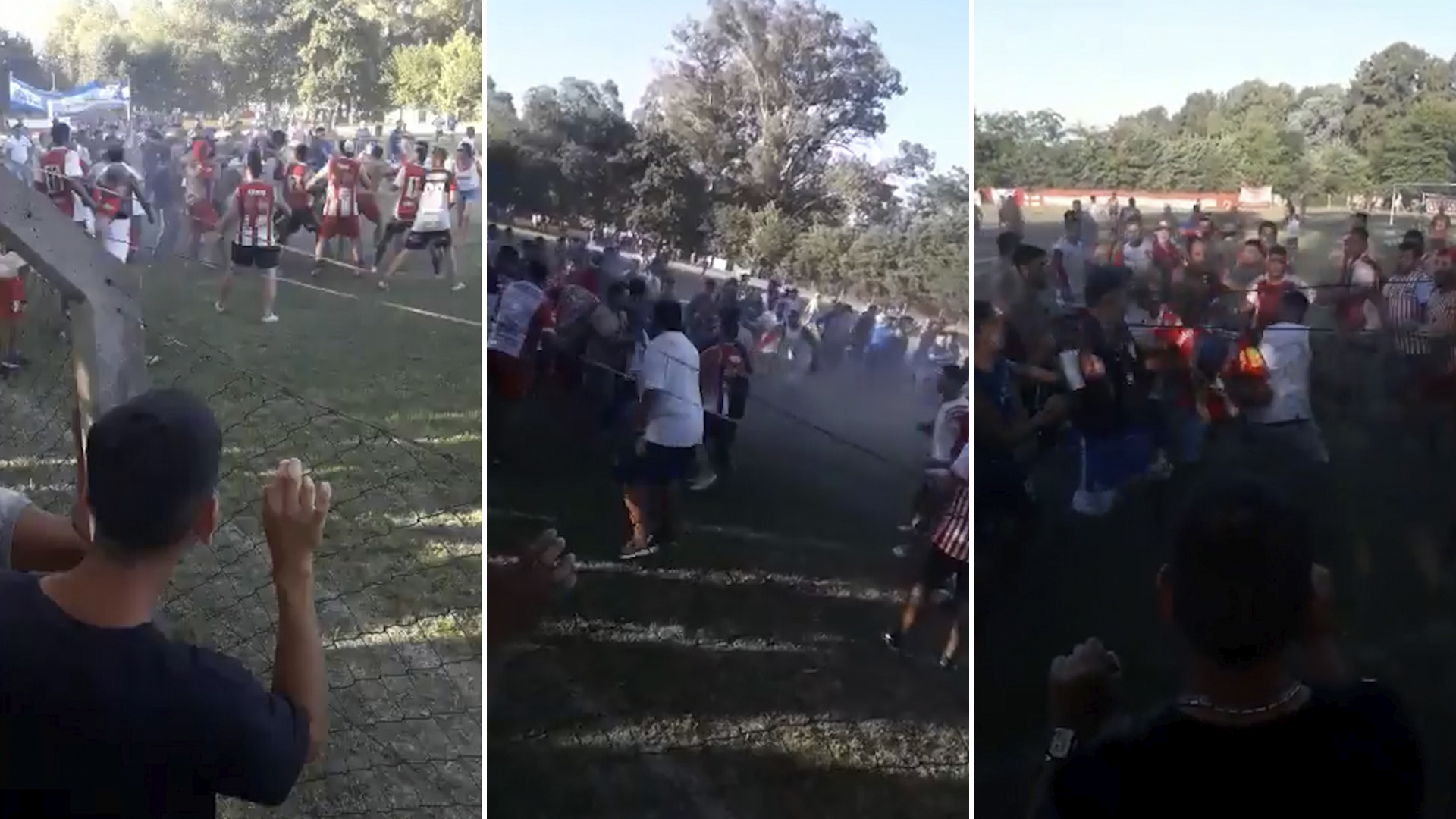 Batalla campal en Merlo: jugadores e hinchas se enfrentaron a golpes tras un partido de fútbol 