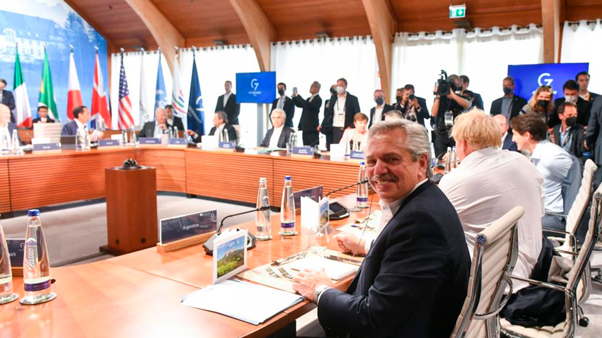 El presidente Alberto Fernández en la reunión del G7 de Alemania