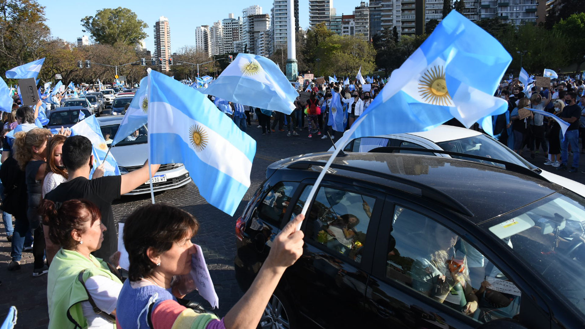 Rosario suele ser uno de los puntos donde más gente se concentra en las protestas contra el gobierno nacional