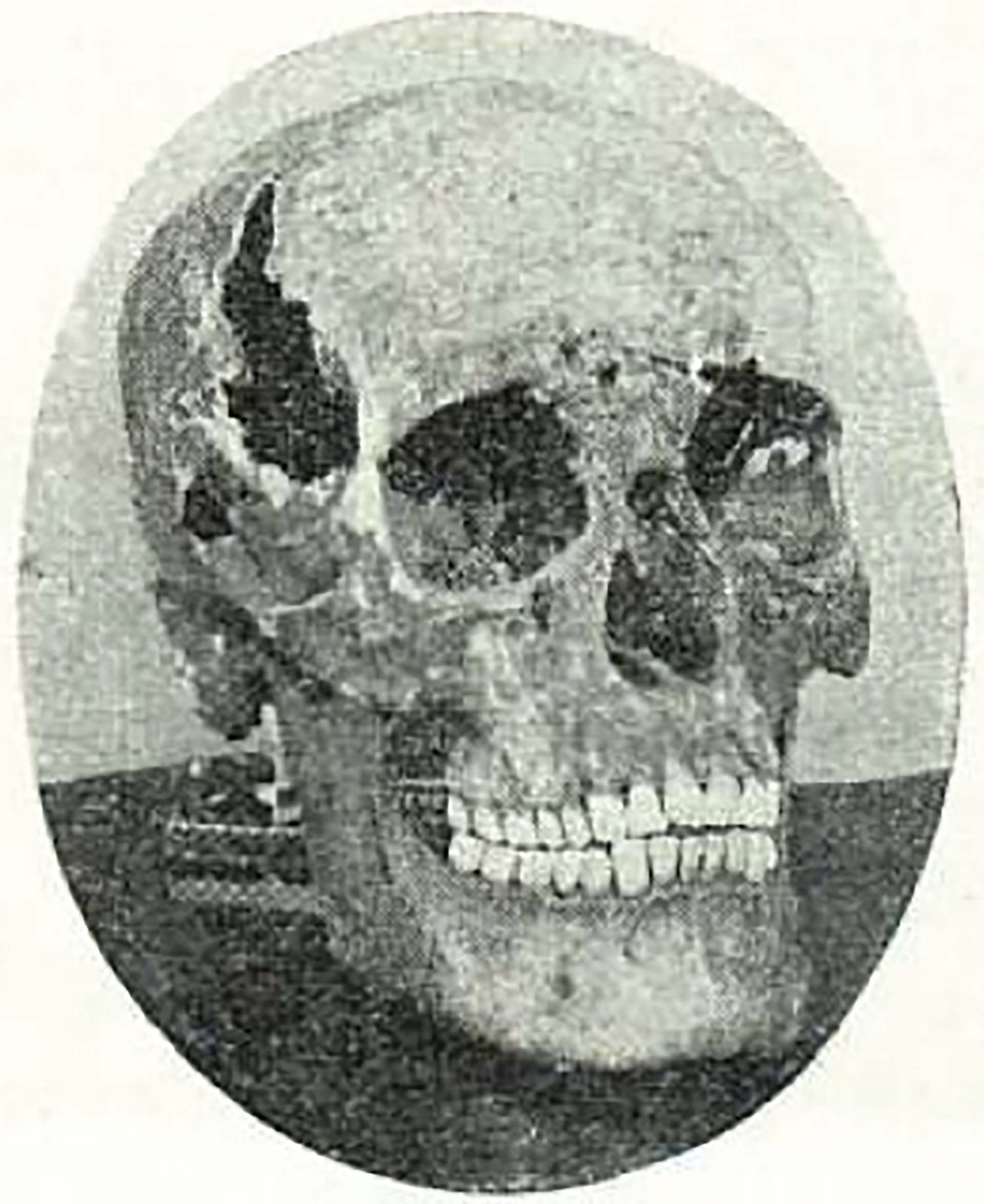 El cráneo de Moreira conservado por la señora Dominga Dutey, abuela de Juan Domingo Perón.