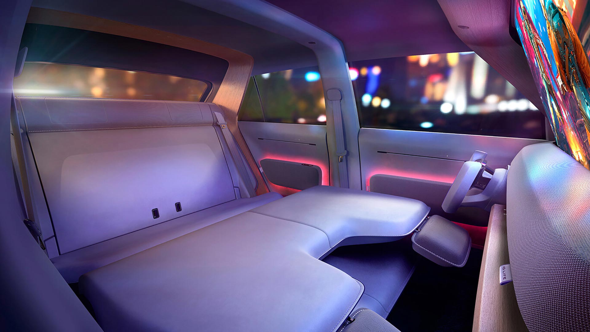 El interior del VW ID Life incluye transformar el auto en una verdadera sala de juegos digitales