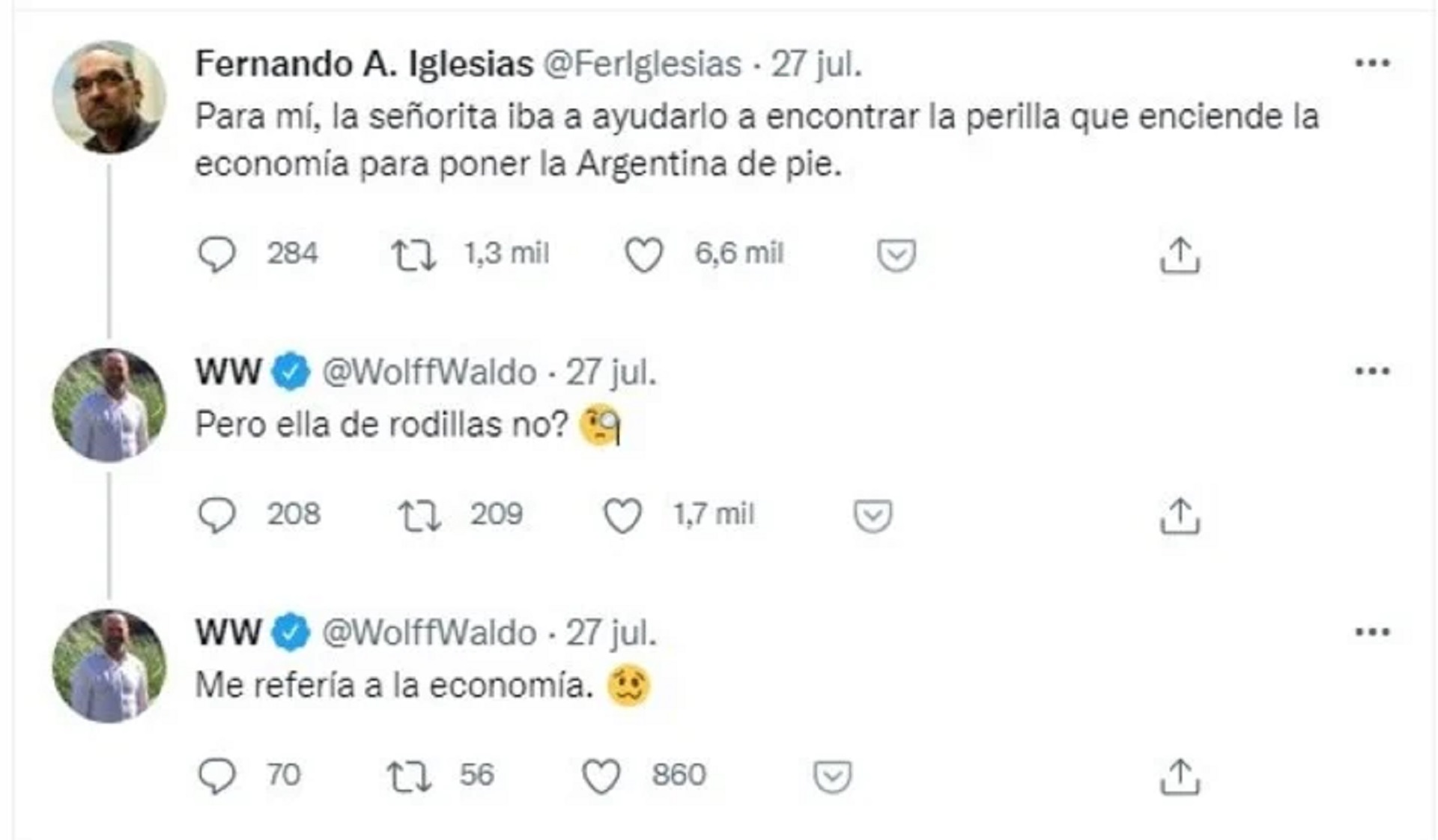 Los mensajes de Iglesias y Waldo Wolff contra Florencia Peña