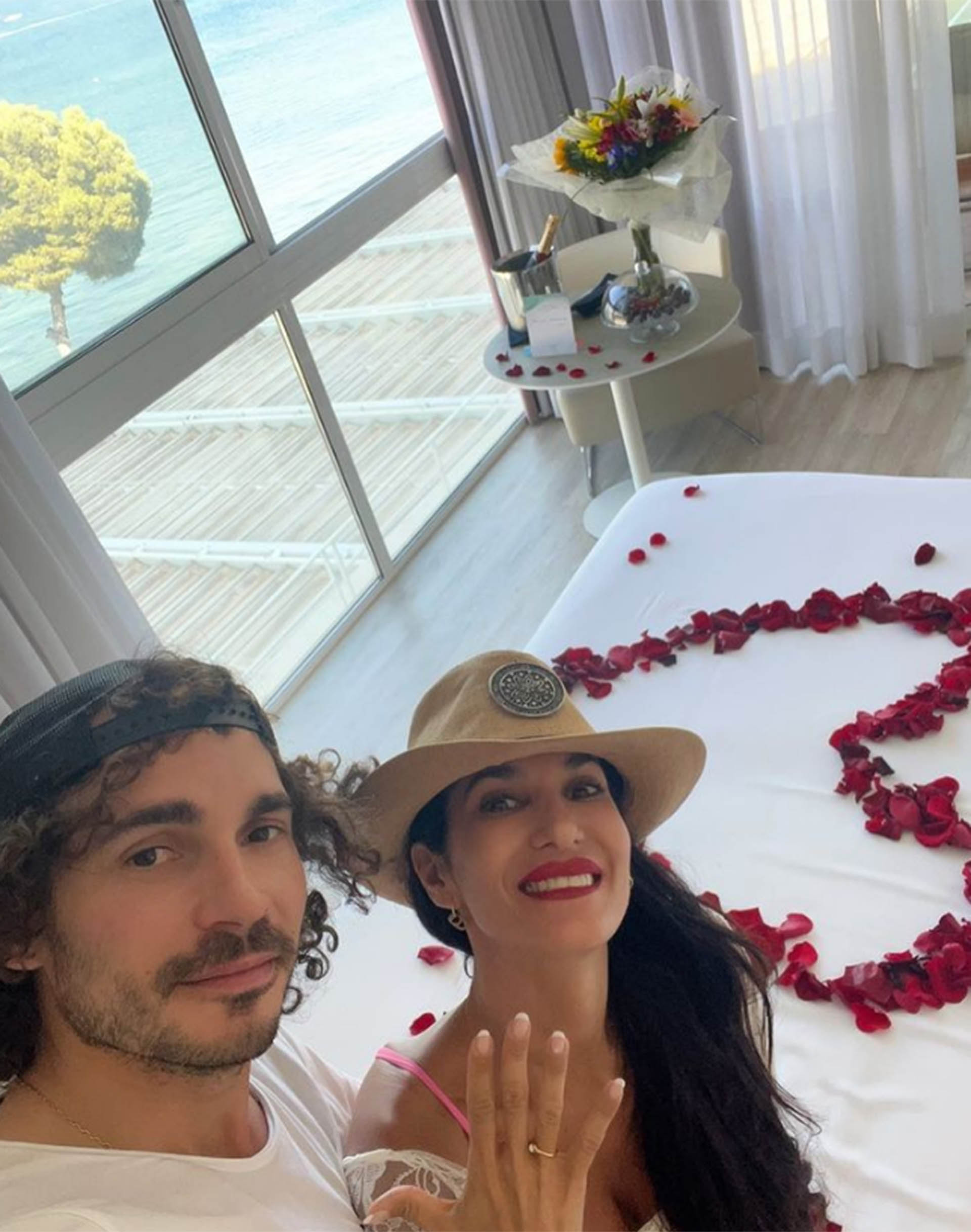 Silvina Escudero y Federico el día del pedido de boda (Instagram)