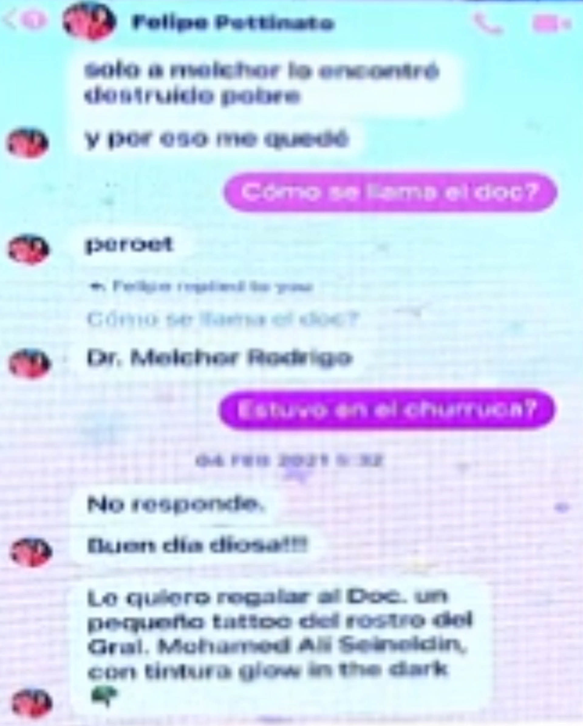 En este tramo de la conversación, Felipe Pettinato habría pensado un regalo para su amigo (Foto: Captura de video)