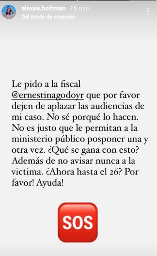 Así reaccionó la hija del actor al cambio de fechas para la resolución final 
(Foto: captura Instagram)