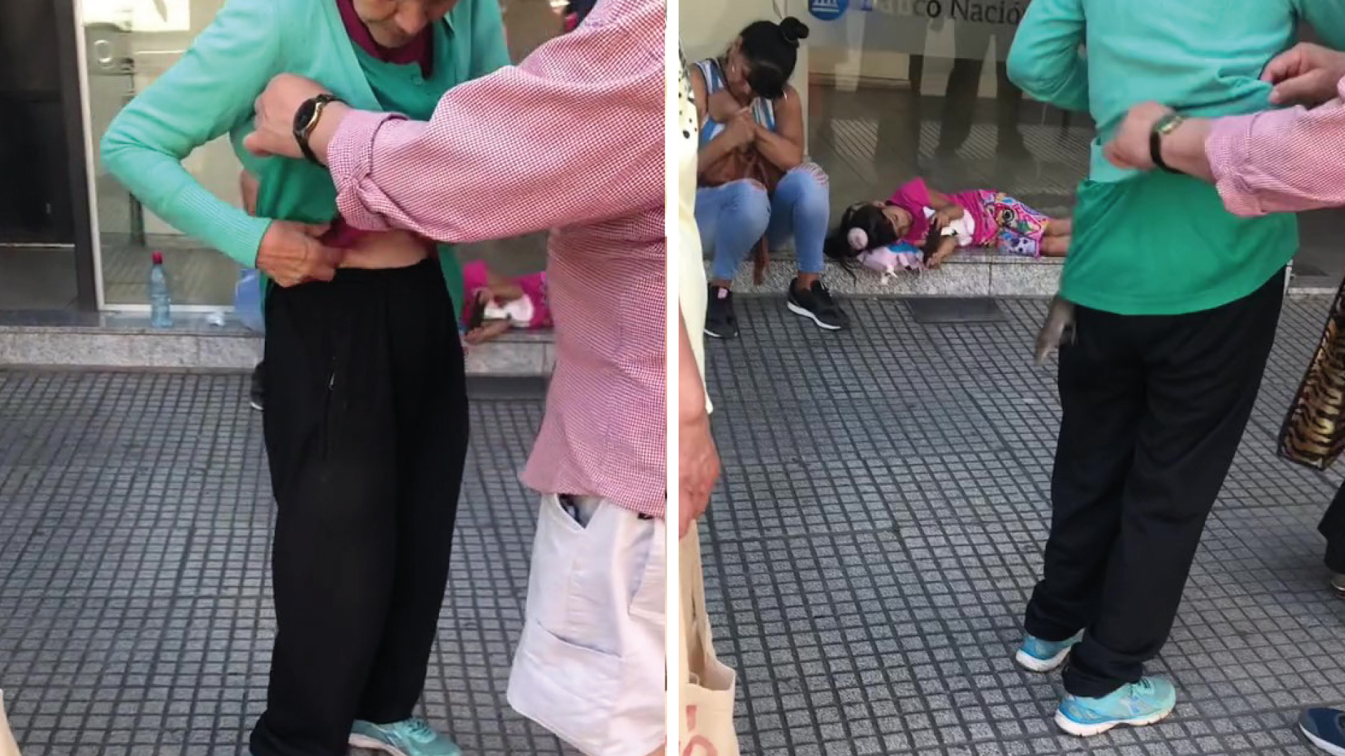A una señora se le metió una rata en la ropa y el video se volvió viral. (@va_dy_)