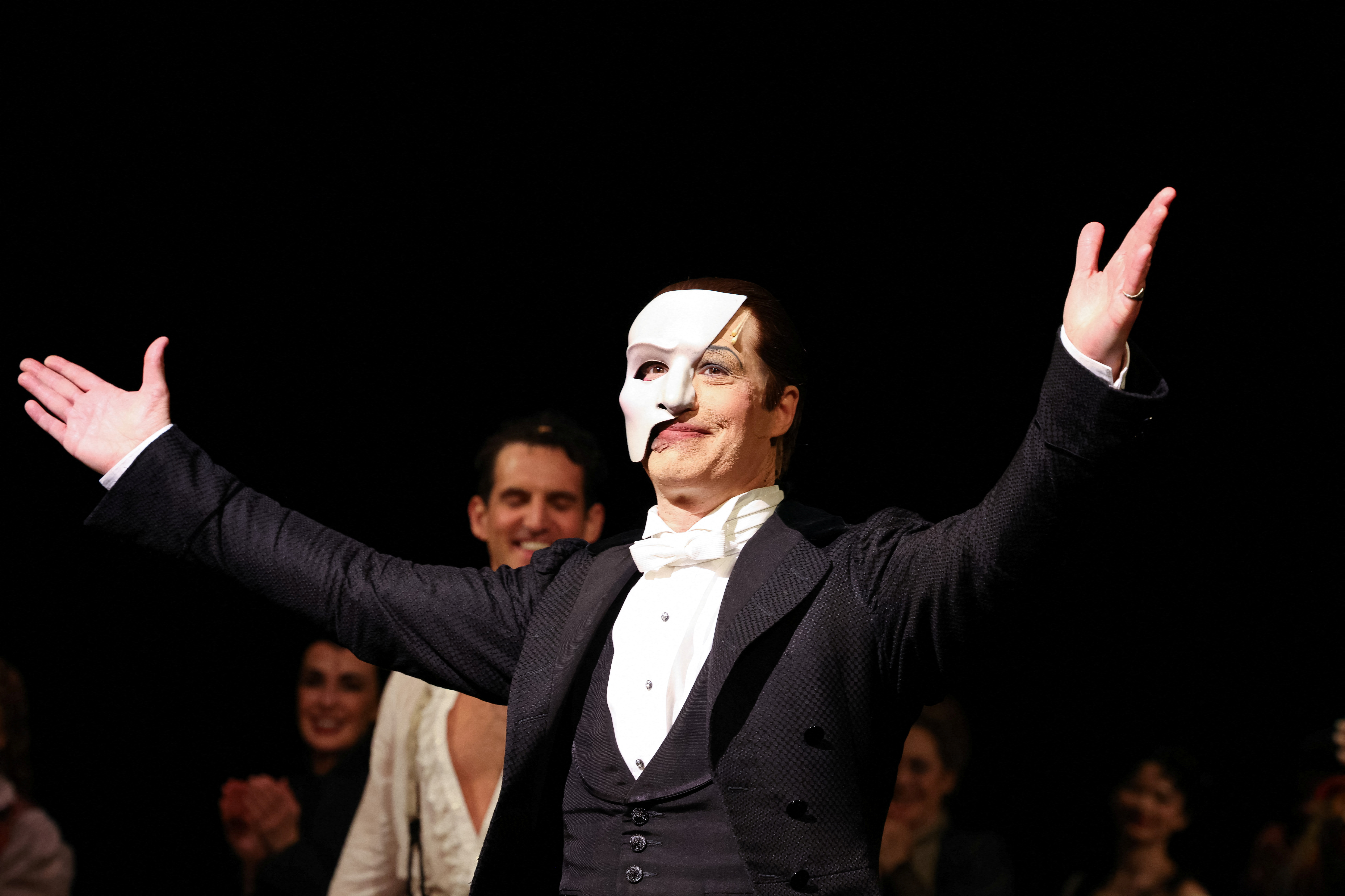 Laid Mackintosh, who replaced Ben Crawford as the Ghost during the last performance.  (PHOTO: REUTERS/Caitlin Ochs)