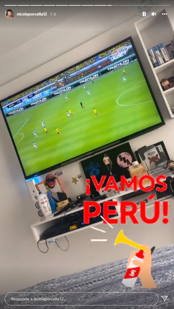 Nicola Porcella alienta a la selección peruana. (Foto: Instagram)