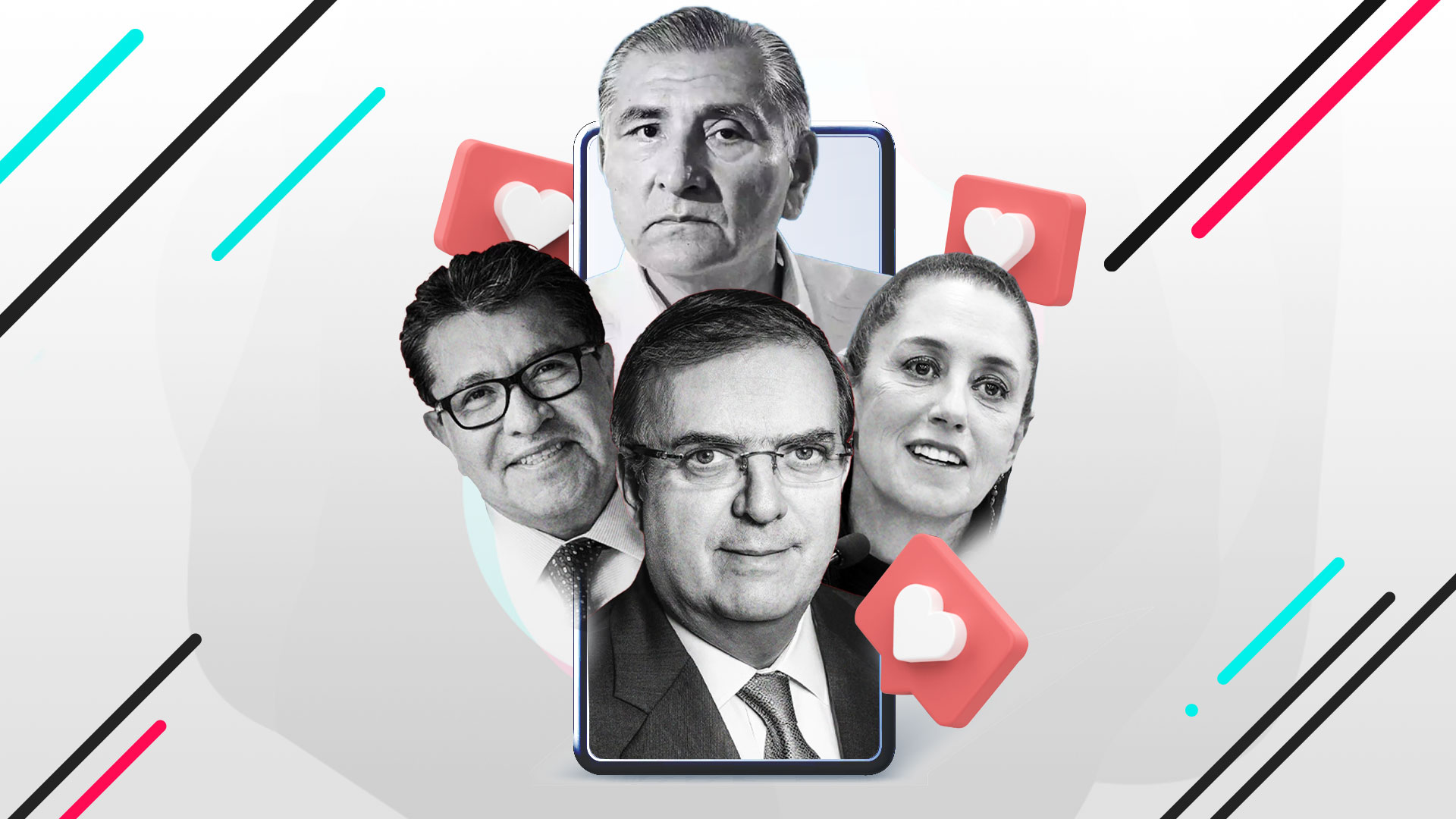 Marcelo Ebrard, Claudia Sheinbaum, Ricardo Monreal y Adán Augusto buscan ser los elegidos para competir por la Presidencia de la República en 2024 (Ilustración: Infobae México/Jesús Abraham Avilés Ortiz)