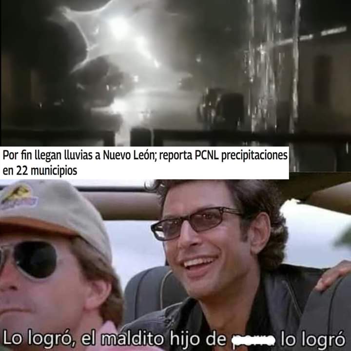 Habitantes festejaron lluvias en Nuevo León con un meme sobre García (Captura: Twitter)