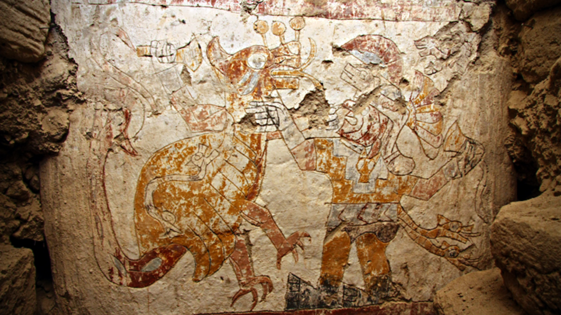 Descubren murales mochica de 1400 años de antigüedad que serían parte de un recinto sagrado para rituales de sacrificios