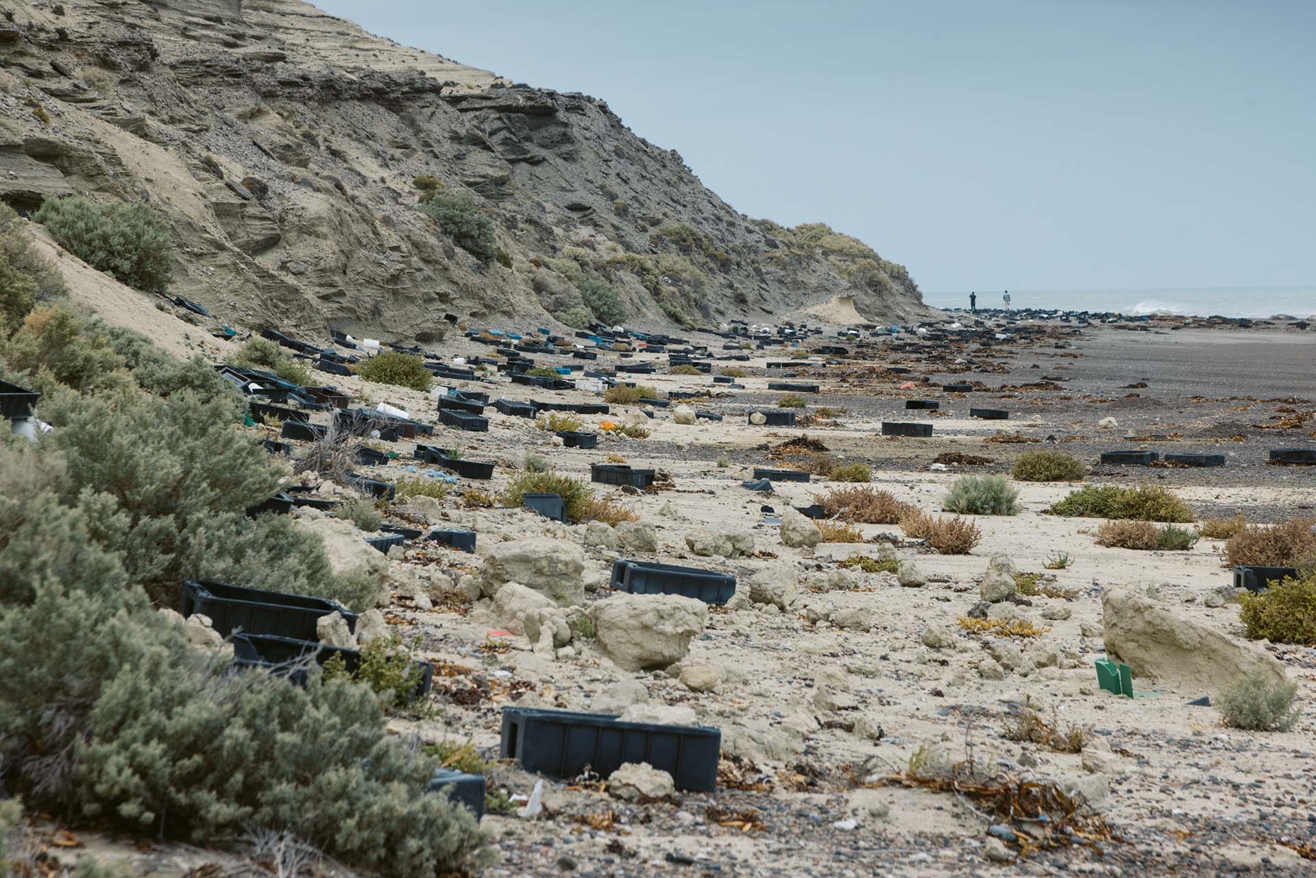 La contaminación en la playas de Península Valdés, en Chubut es notoria, producto de la pesca ilegal que se  hace en sus aguas (Yago Lange)
