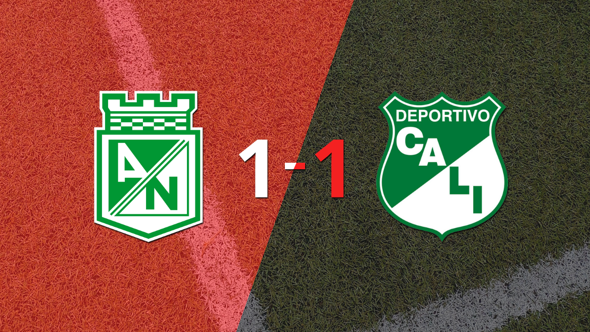 Deportivo Cali logró sacar el empate a 1 gol en casa de At. Nacional