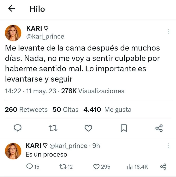 Karina La Princesita contó la depresión que está atravesando (Twitter)