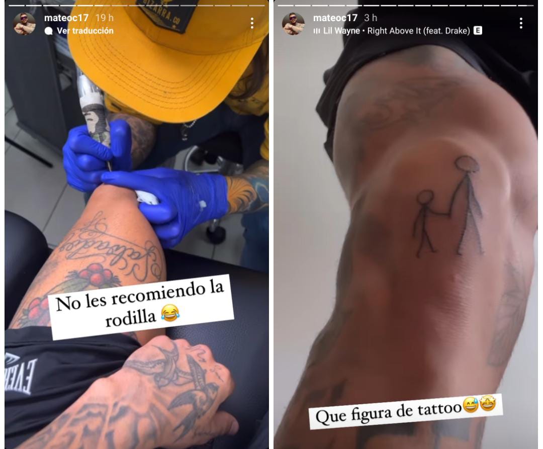 Mateo Carvajal se hizo un nuevo tatuaje en honor a su hijo Salvador -  Infobae