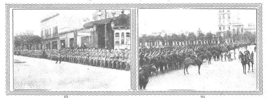Aspecto de los alrededores del Palacio Legislativo, con las tropas formadas