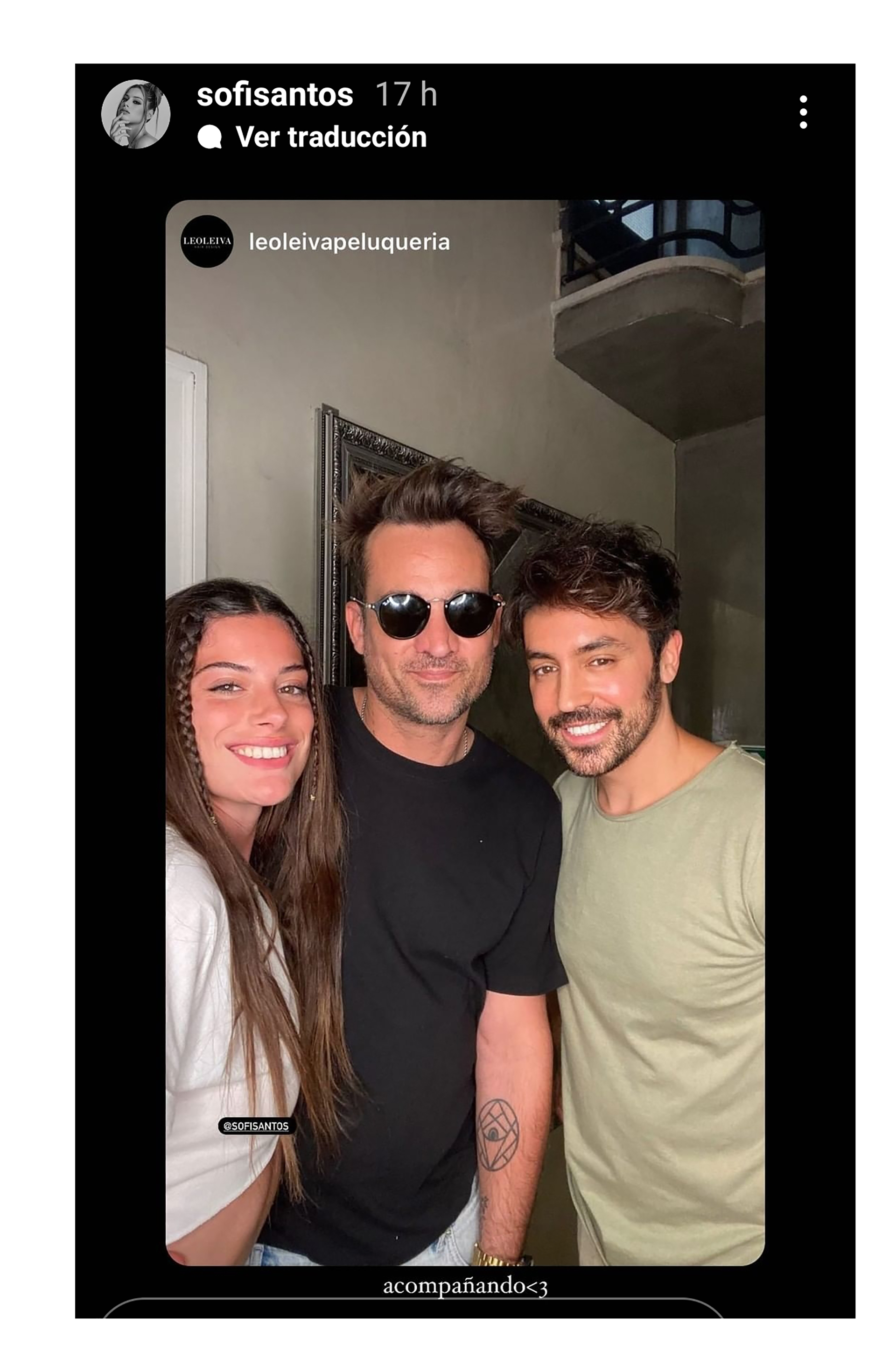 Sofía Santos y Chano Charpentier visitando la peluquería de Leo Leiva (Instagram)