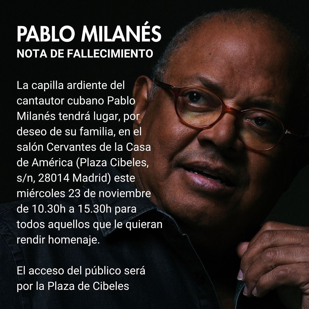 Pablo Milanés falleció el 22 de noviembre.