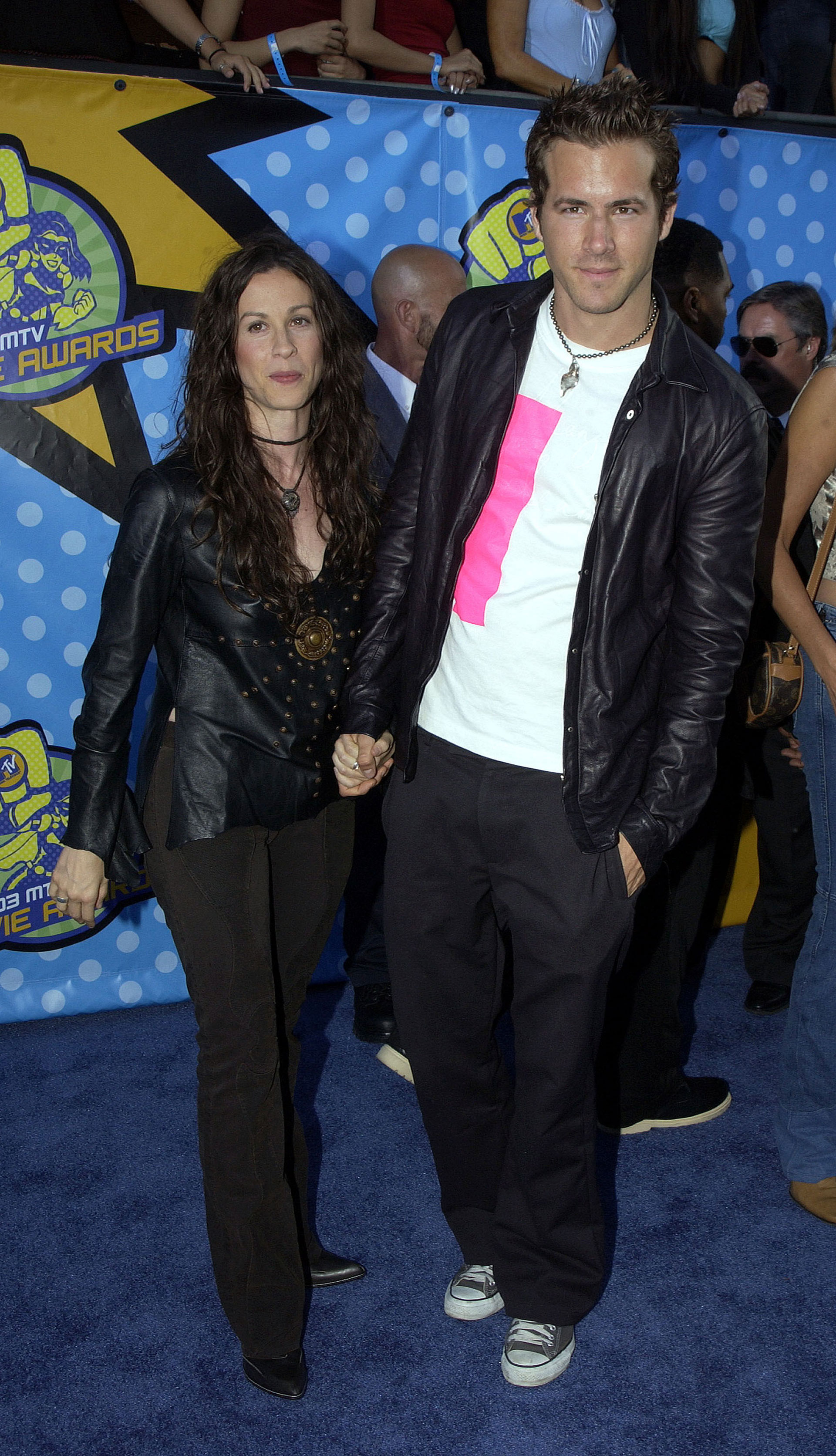 Ryan Reynolds y Alanis Morissette cuando aún estaban juntos (Getty Images)