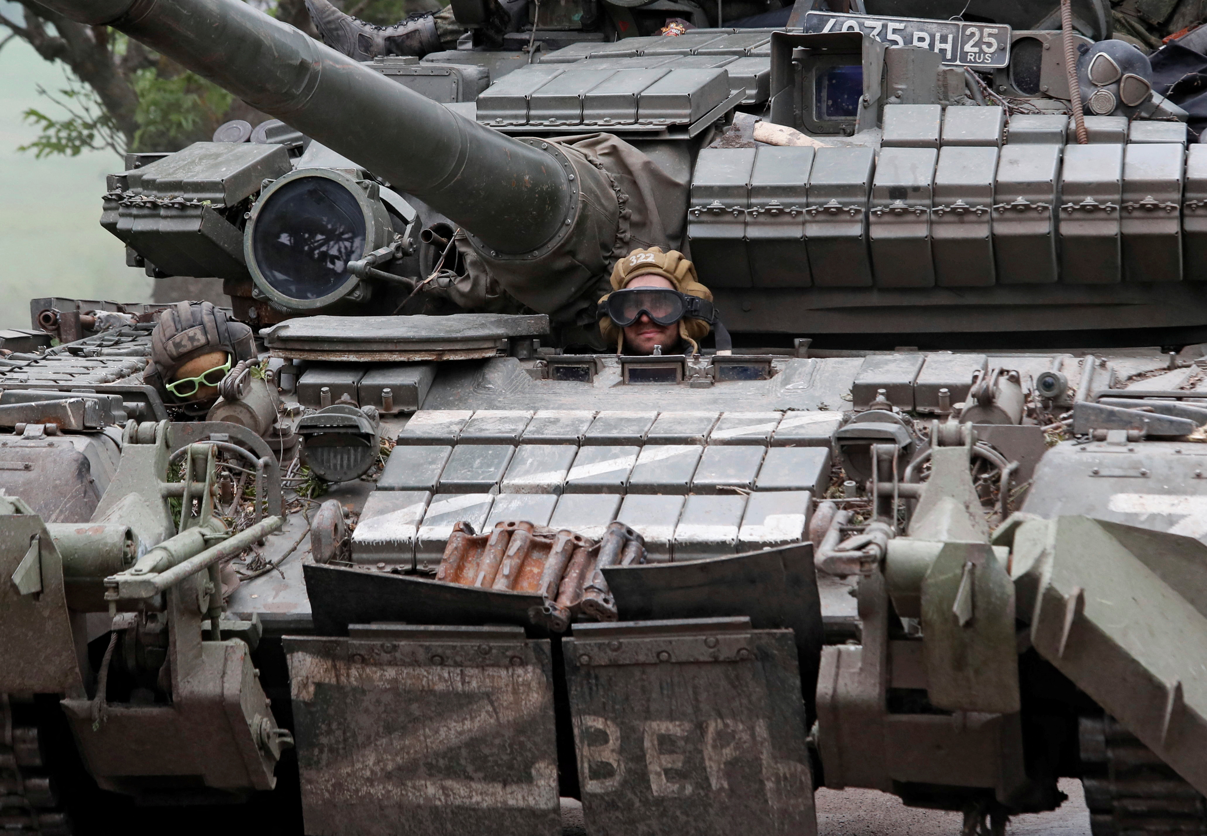 Un tanque en la región de Donetsk
