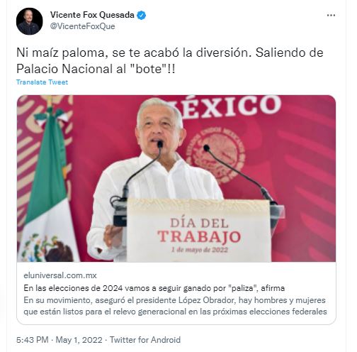 Fox advirtió a López Obrador que irá a la cárcel una vez terminado su sexenio. (Foto: captura de pantalla)