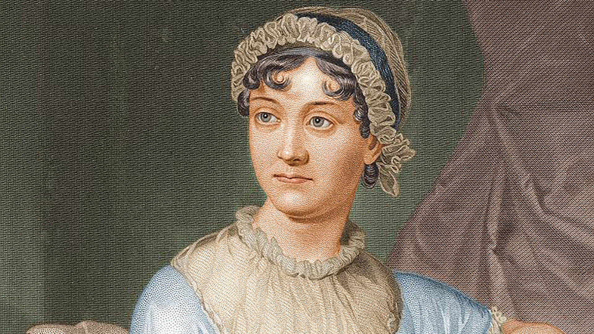Retrato de Jane Austen hecho por su hermana, Cassandra Austen.