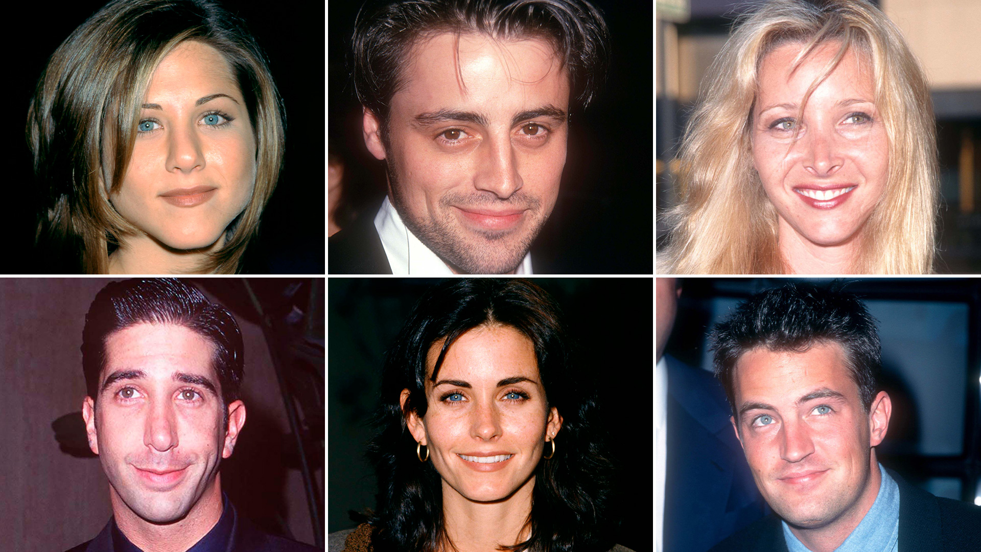 Aniston, Le Blanc, Kudrow, Scwimmer, Cox y Mathew en 1993, poco antes del casting de Friends