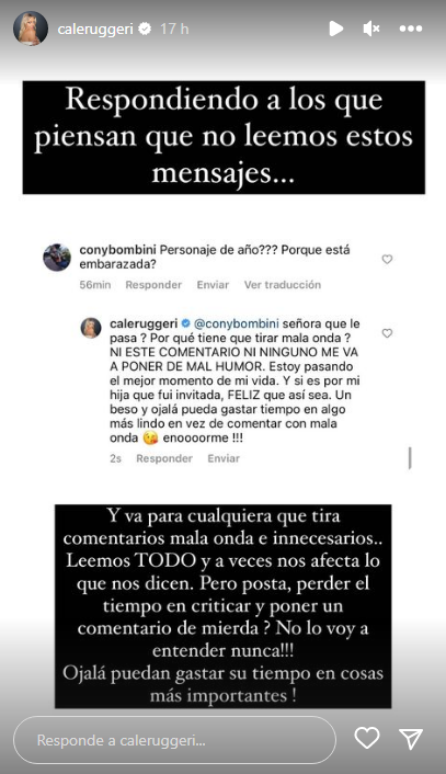 Cande Ruggeri en su Instagram