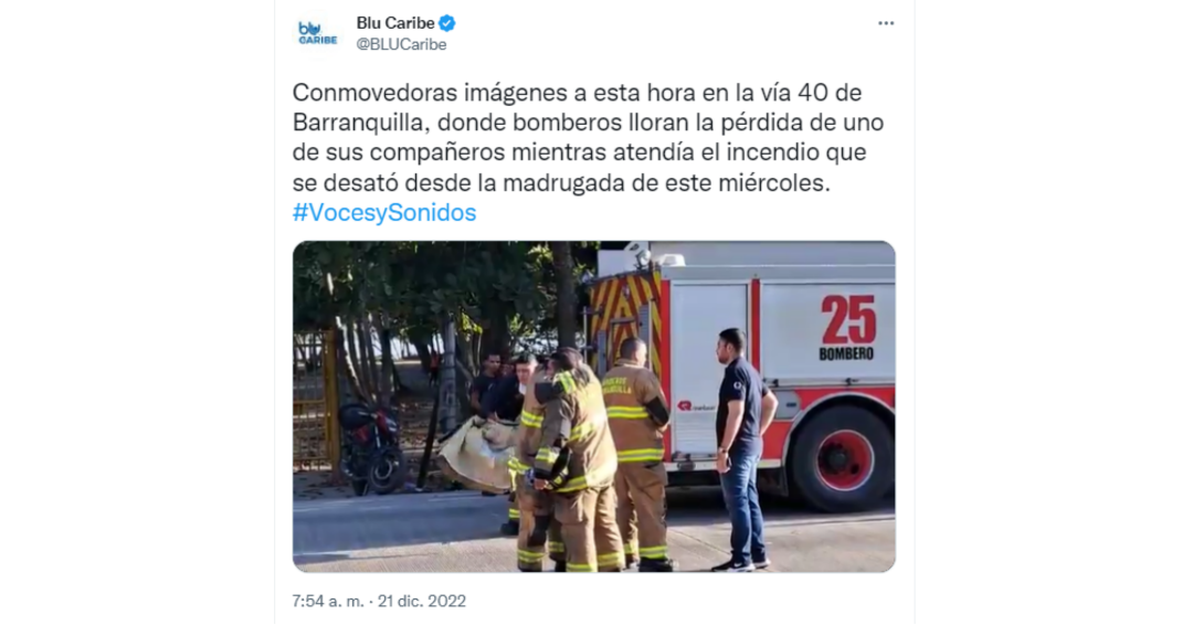 Reacciones de los usuarios de Twitter tras el incendio de ‘Vía 40’ en Barranquilla. Crédito: @BLUCaribe