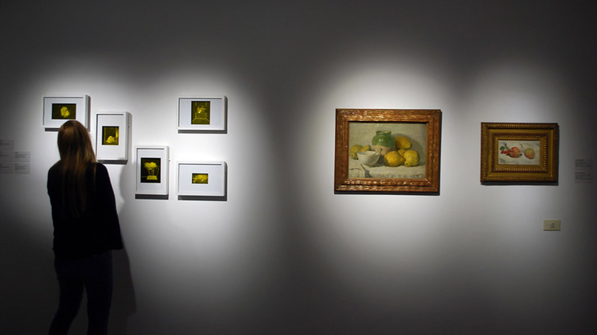 On the left, works by Werf alongside oil paintings by Lia Correa Morales and Renoir 