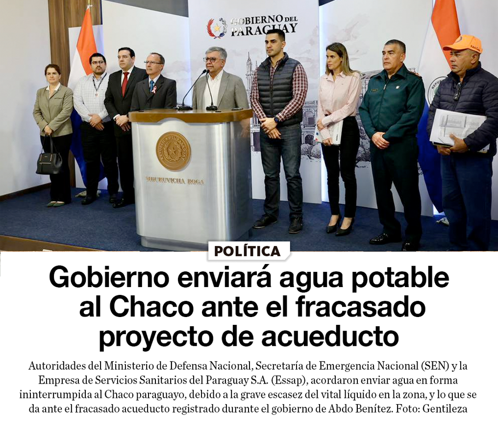 La Naci n Gobierno enviar agua potable al Chaco ante el