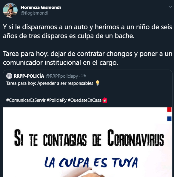 La Nacion Si Te Contagias De Coronavirus La Culpa Es Tuya Dice El Criticado Mensaje De La Policia A La Ciudadania