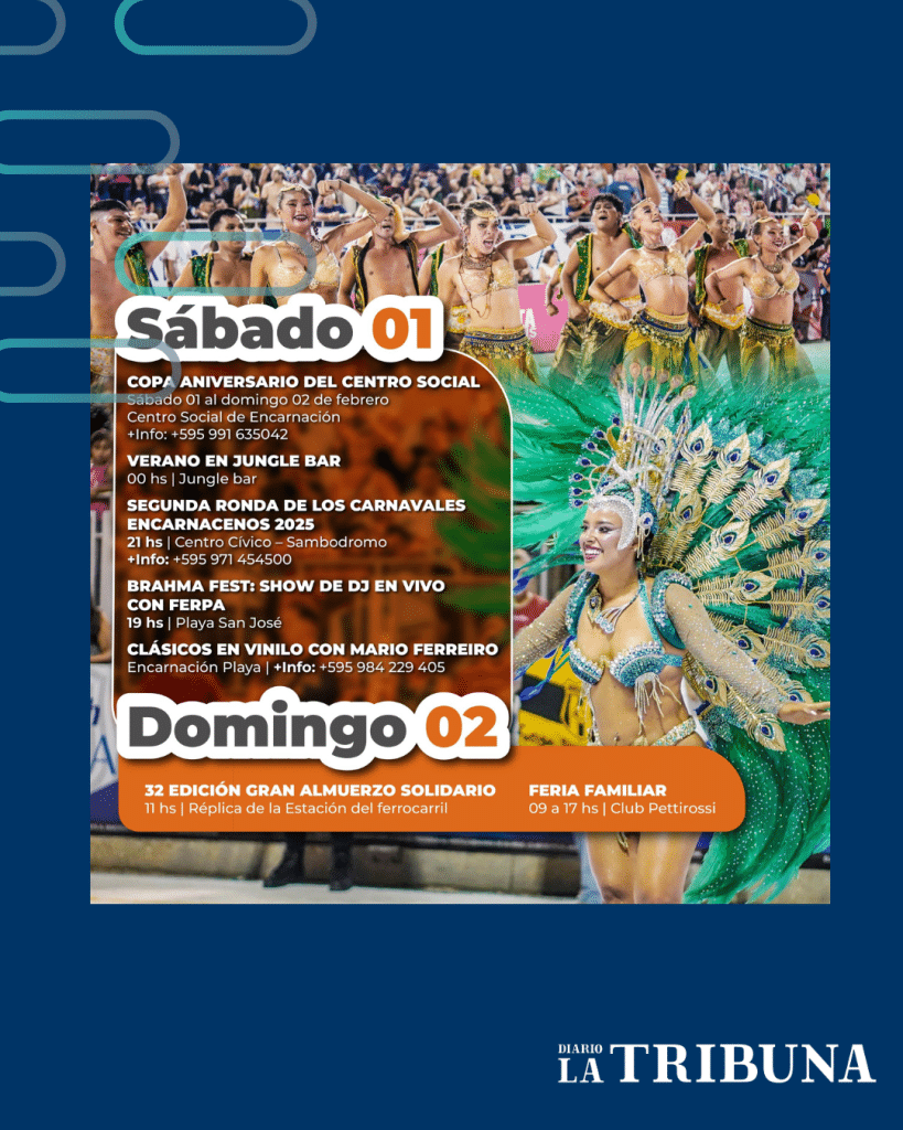 Actividades disponibles en Encarnación para este sábado.