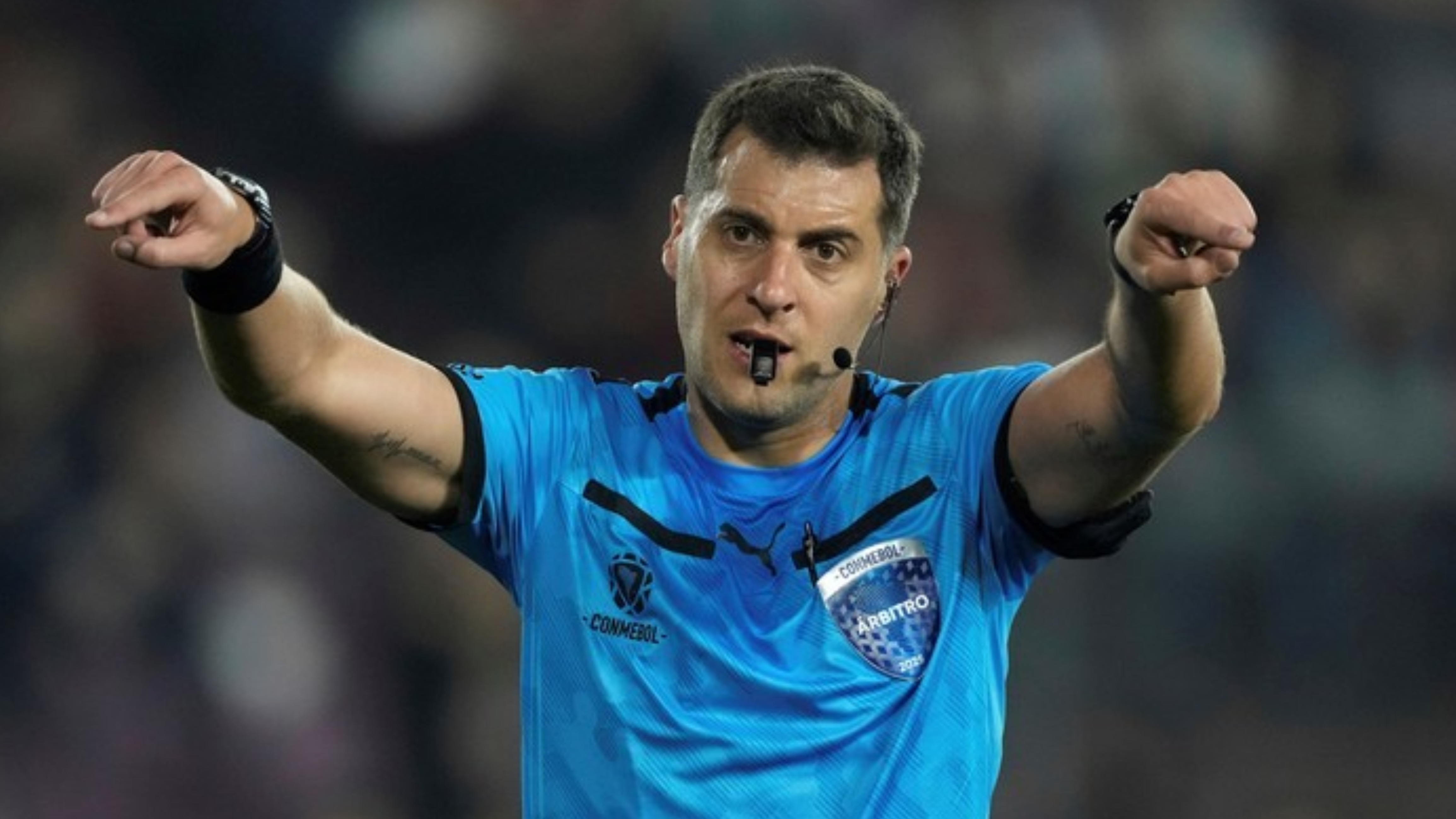Gustavo Tejera, árbitro uruguayo designado para el cotejo entre Palmeiras y Cerro Porteño.