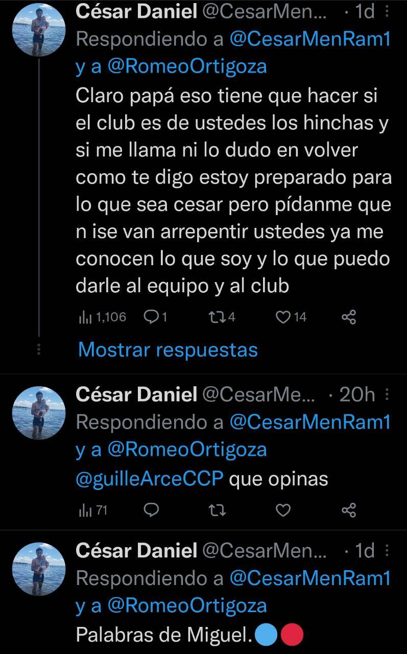 La supuesta respuesta que recibió el hincha por parte del futbolista. (Foto: Captura de pantalla)