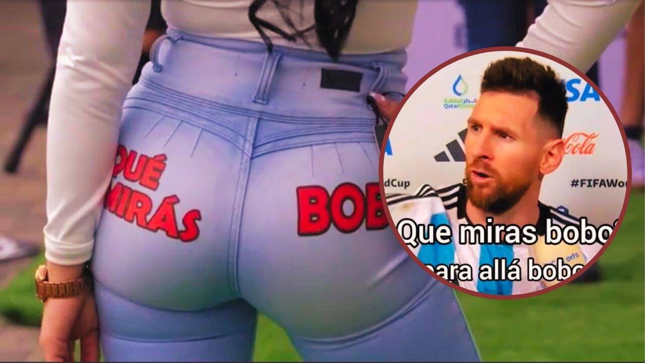 La famosa frase que tiró Messi en el Mundial, ya se puede ver avei en otros lugares. (Foto: televicentro.com)