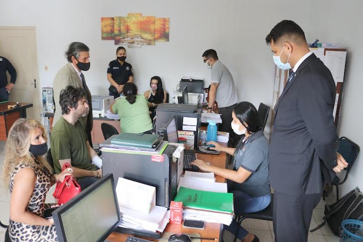 Momento en que “Papo” Morales realizaba su declaración indagatoria.